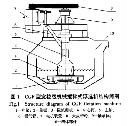 CGF宽粒级机械搅拌式浮选机结构简图